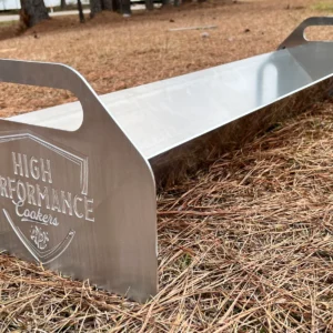 Here's an alt tag for the image: High Performance Cookers metal shelf.