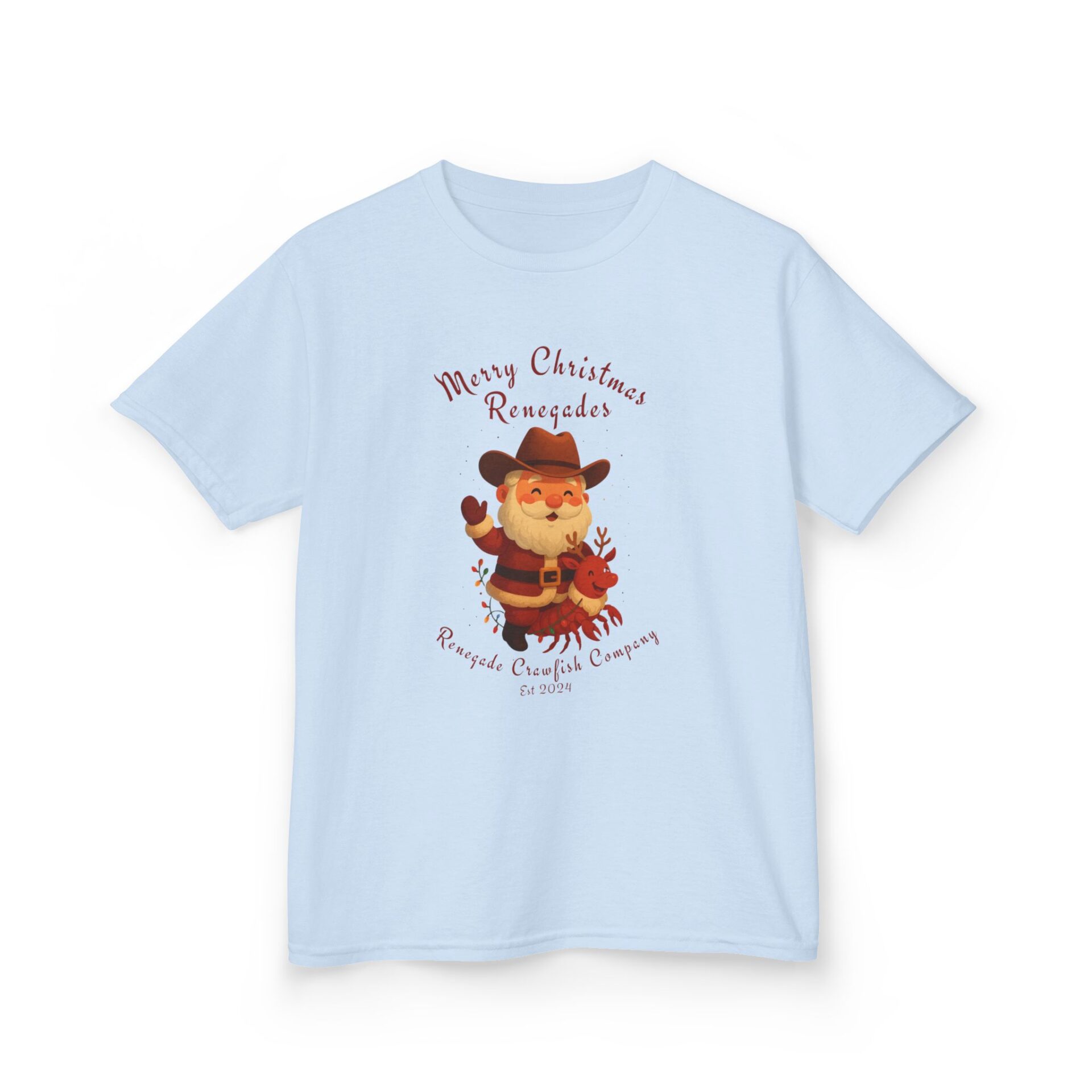Light blue t-shirt with a Thanksgiving turkey graphic.