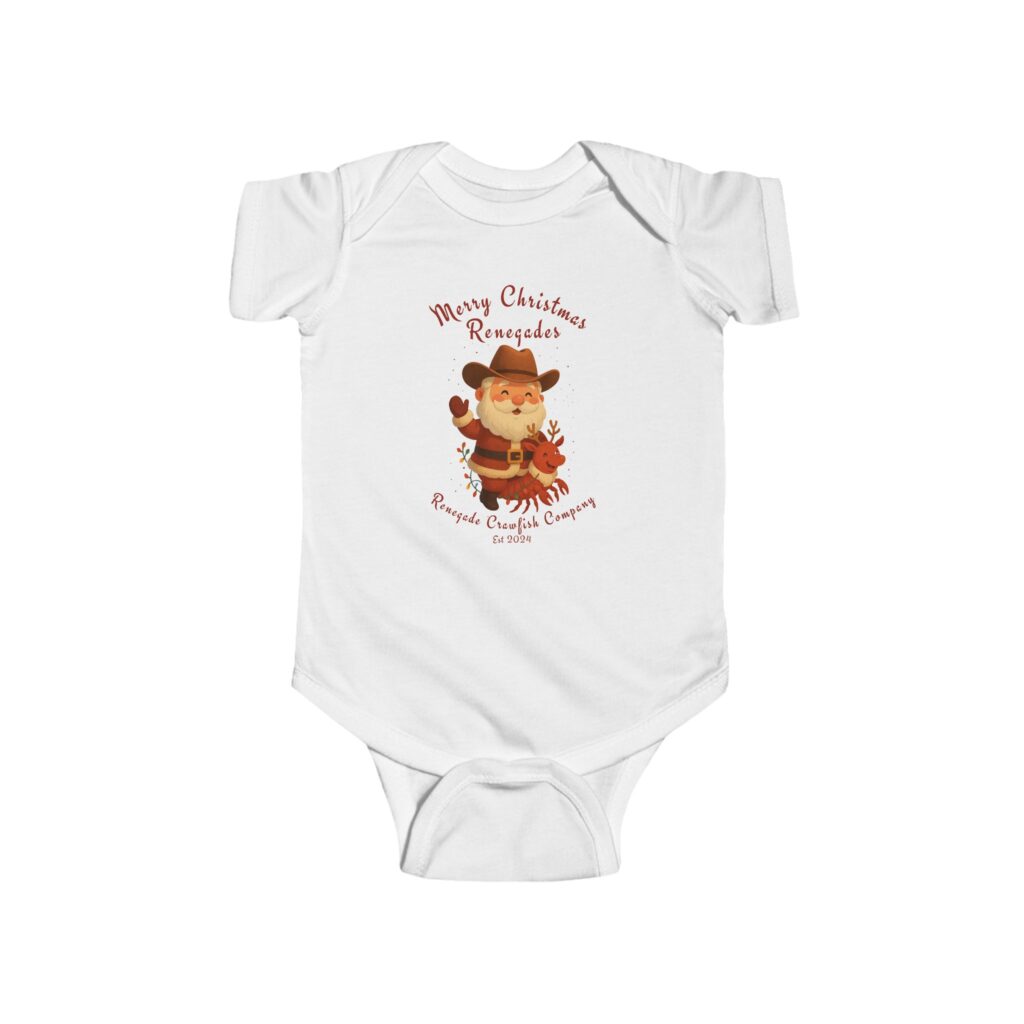 White baby onesie with a cute bear and honey pot design.