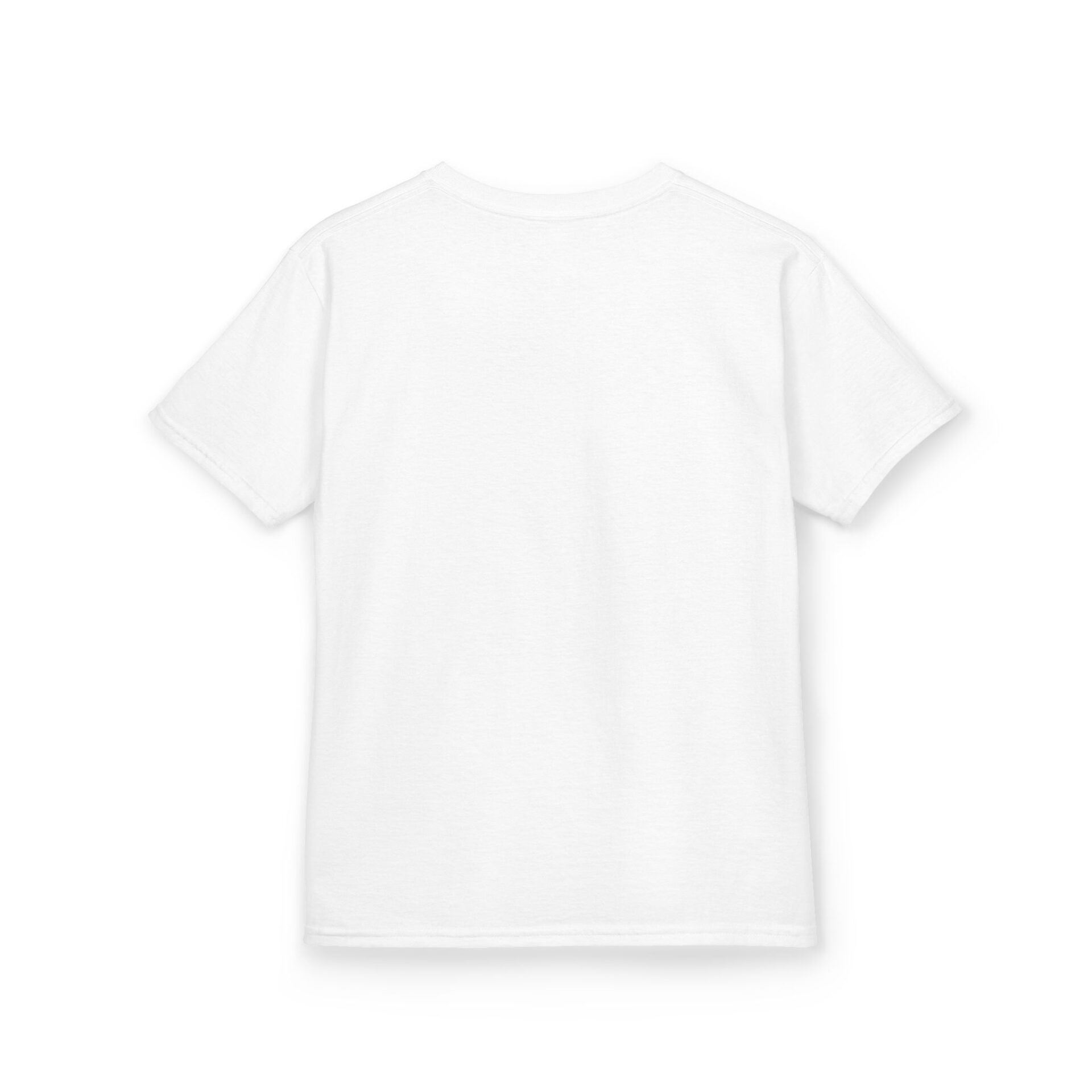 Plain white short-sleeve T-shirt shown from the back.
