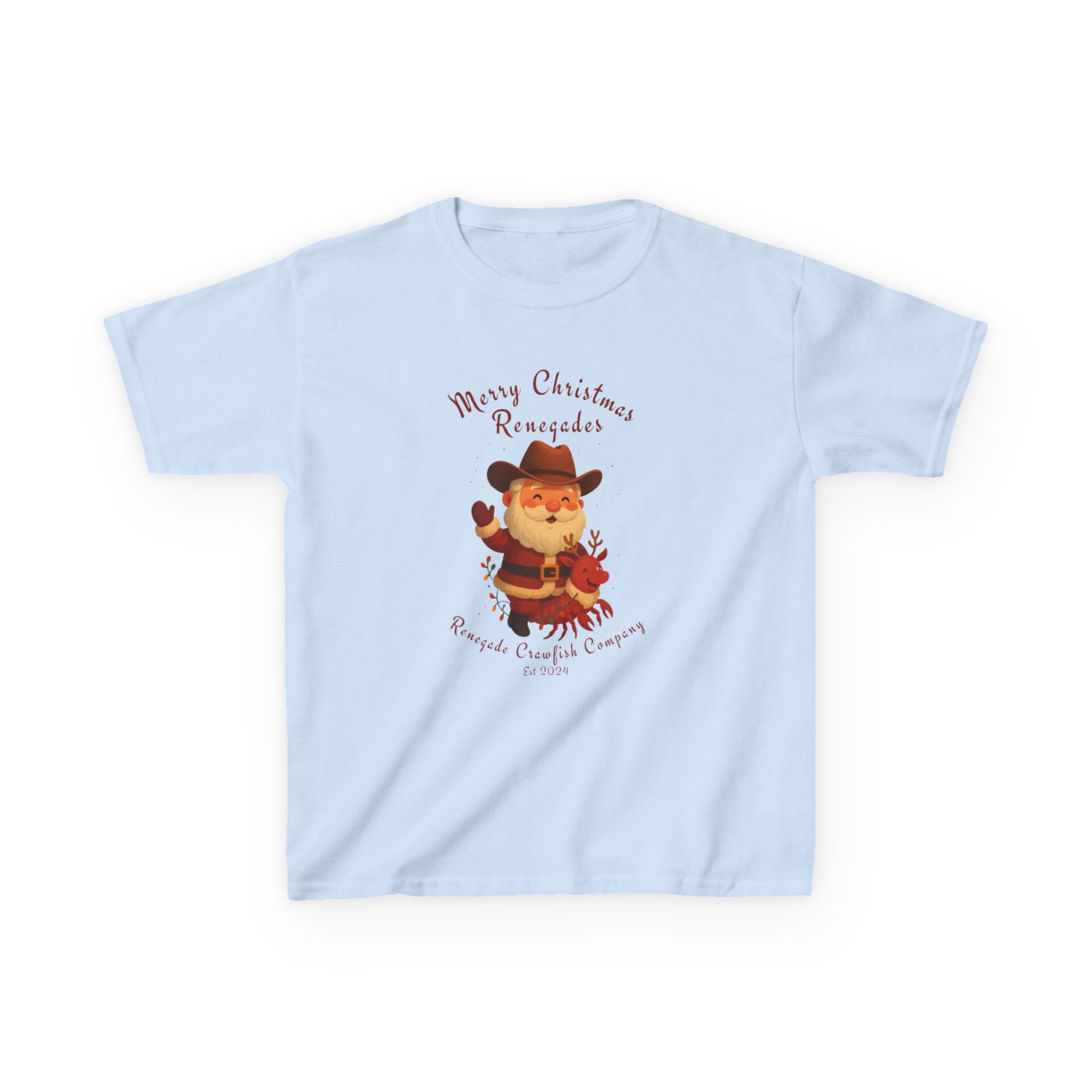 Light blue t-shirt with a cute turkey and 'Happy Thanksgiving' text.